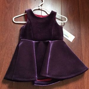 Genuine kids velour dark purple dress